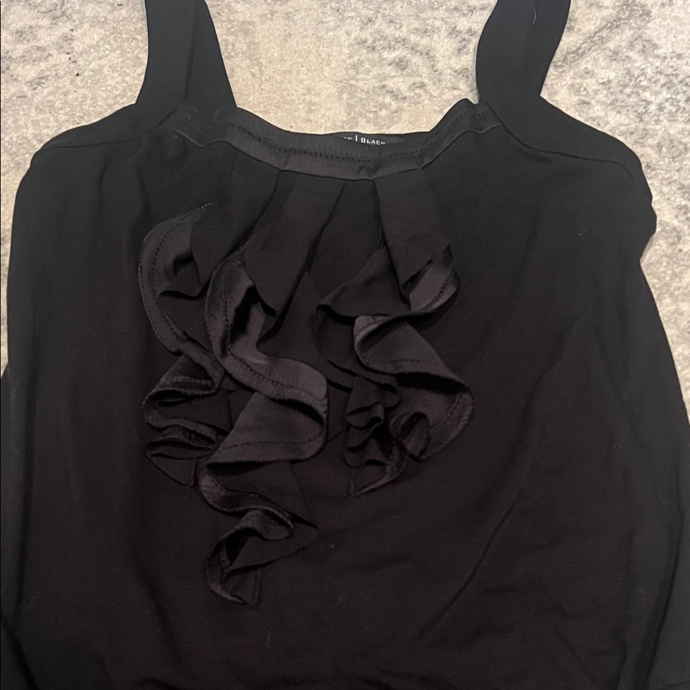 Chic Black Ruffle Blouse - Picture 2 of 3